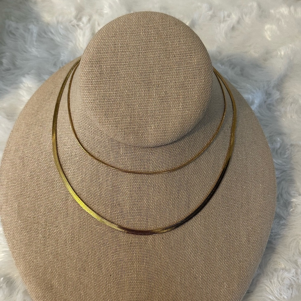 Herringbone dual necklace